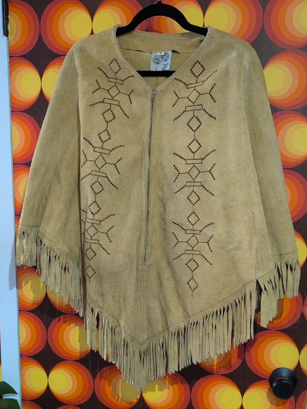 VINTAGE Women’s Yellow Suede Fringe Jacket - with Embroidered Detail - Picture 1 of 6